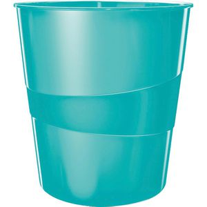 Leitz Papierkorb 5278-10-51 WOW, eisblau, aus Kunststoff, 15 Liter
