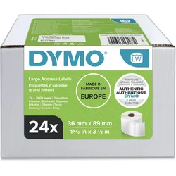 DYMO® Original Etikett für LabelWriter™, Vorteilspack, Adressen - weiss - permanent haftend, 24 x 260 Etiketten