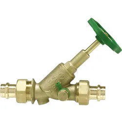 Freistromventil mit Pressverschraubung-Viega DN 50/54mm steigende Spindel Entleerung