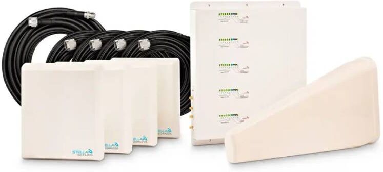 Stella Doradus Répéteur Stella Office 5 Bandes (700/800/900/1800/2100) Modèle 4 ports qui couvre tous les services GSM, 3G, 4G et 5G.