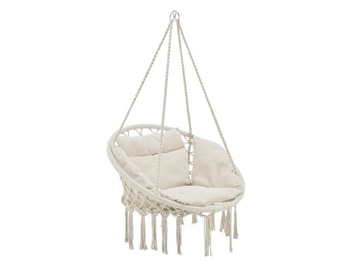 casa.pro Hängesessel Kailua, Creme, Textil, 80x135x80 cm, Gartenmöbel, Hängesessel