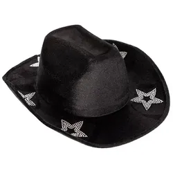 Cowboy-Hut "Sterne", silber/schwarz