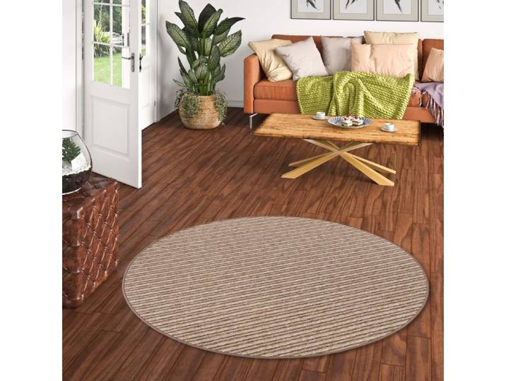 Tapis - SNAPSTYLE - Marta - Rond - Marron - 160 cm - Moderne