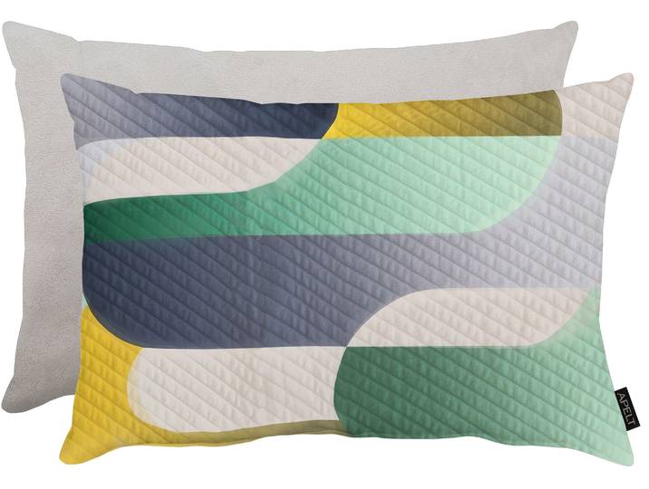Dekokissen APELT Ben , gelb (grau, blau, gelb, grün, bedruckt), B:40cm H:5cm L:60cm, Polyester, Dekokissen_Sitzkissen_Kissenhüllen, Dekokissen