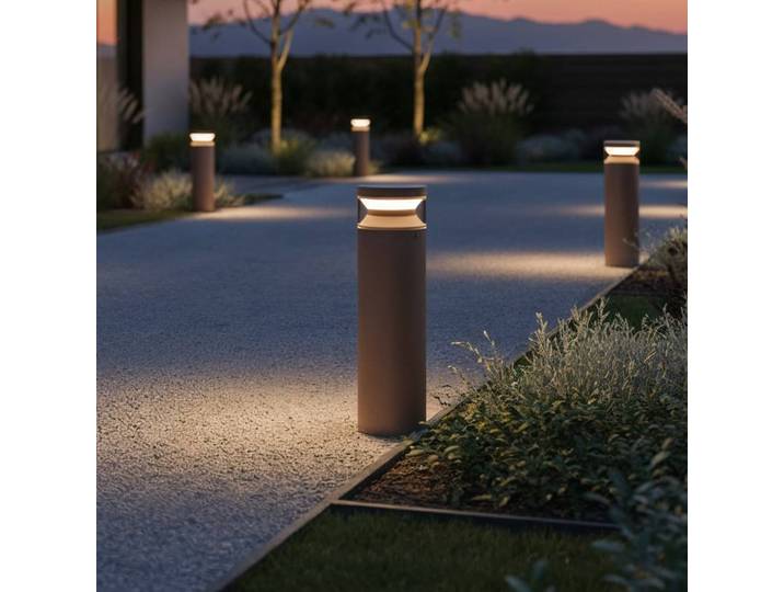 IDEAL LUX LED Sockelleuchte Boeing, braun / rost, Metall