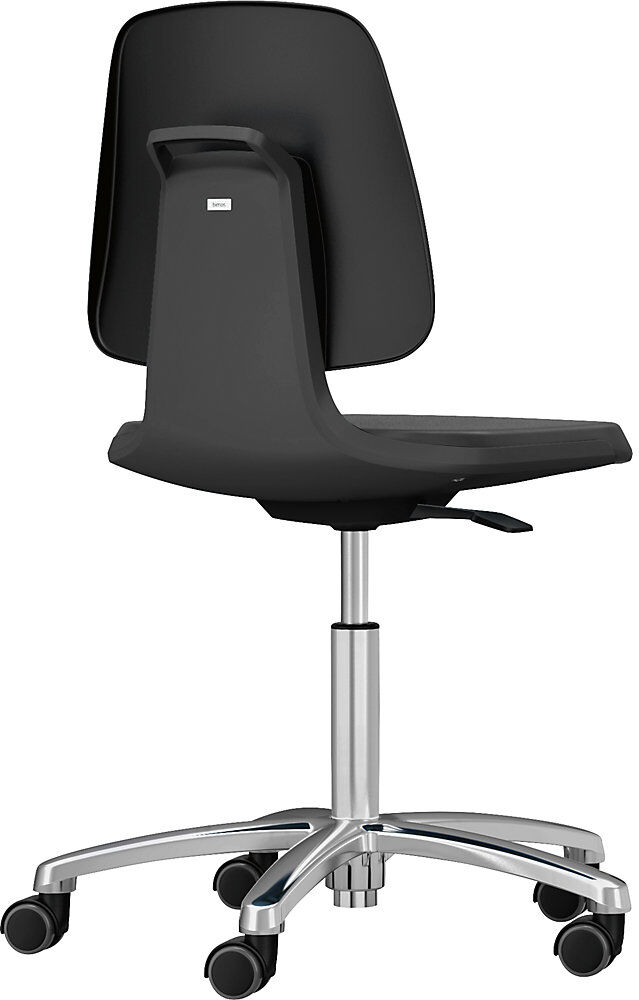 Arbeitsdrehstuhl LABSIT, Fünffuß mit Rollen, Sitz aus Skintec, anthrazit bimos