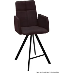 THEKENSTUHL drehbar (6er-Set) Despina 52x109x60 Schwarz/Espresso