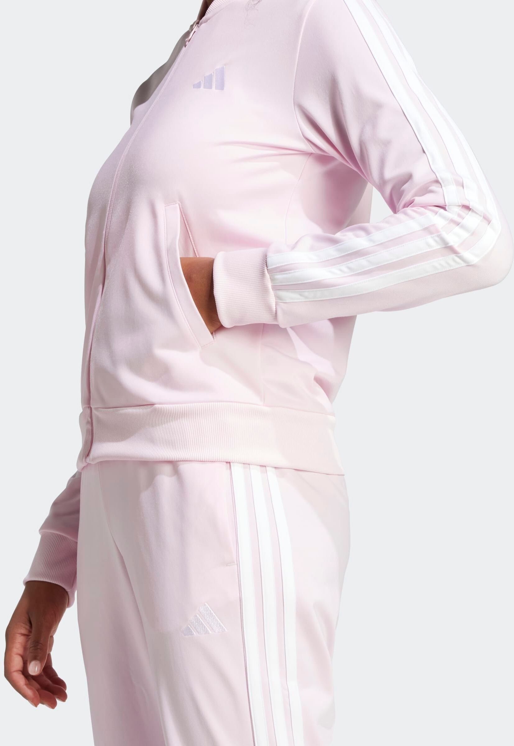 Trainingsanzug ADIDAS SPORTSWEAR "DAYREADY", Damen, Gr. M, rosa (clear pink), Obermaterial: 100% Polyester, Sportanzüge Trainingsanzug clear pink M