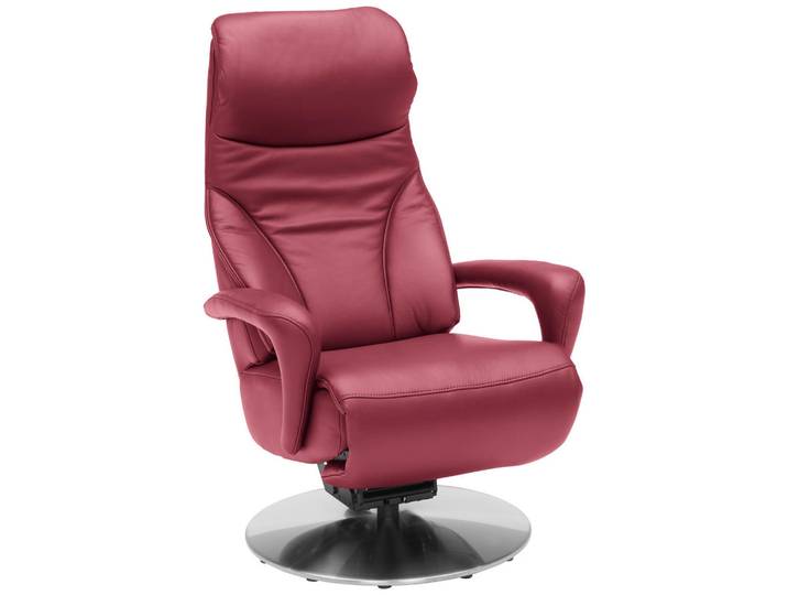 Dieter Knoll Relaxsessel Lenno, Bordeaux, Metall, Echtleder, Longlife-Leder, Semi-Anilinleder, 75x117x88 cm, Fußauswahl, Lederauswahl, Stoffauswahl, erweiterbar (Typenauswahl), Herz-Waage-Funktion, Wohnzimmer, Sessel, Relaxsessel