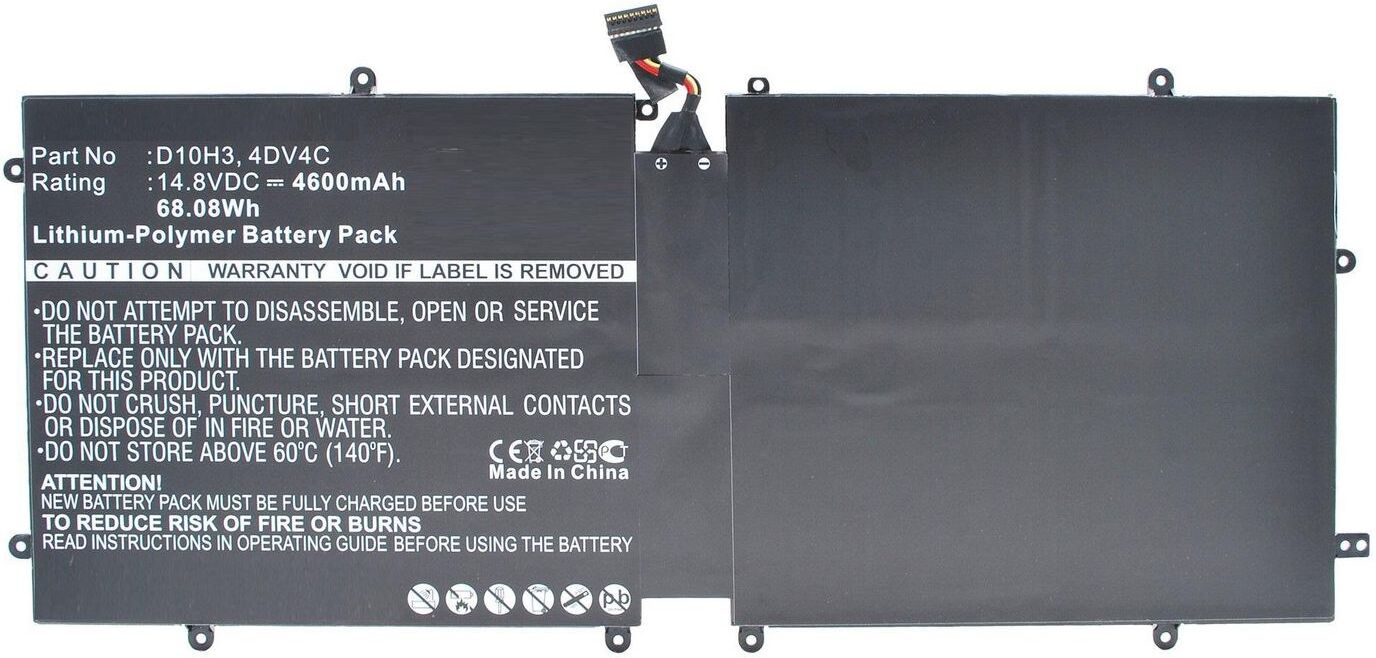 CoreParts MBXDE-BA0065 Replacement Laptop Battery for Dell XPS 18 / 1810 / 1820, 14.8V 4600mAh Li-Pol, Black