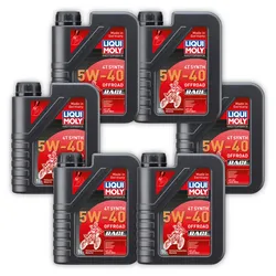 6x Motoröl LIQUI MOLY 3018 Motorbike 4T Synth 5W-40 Offroad Race 1 Liter