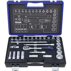 Forum Professional Solutions, Steckschlüssel + Stecknuss, Steckschlüssel Garnitur 1/2" 28tlg. (12 mm, 28 mm)