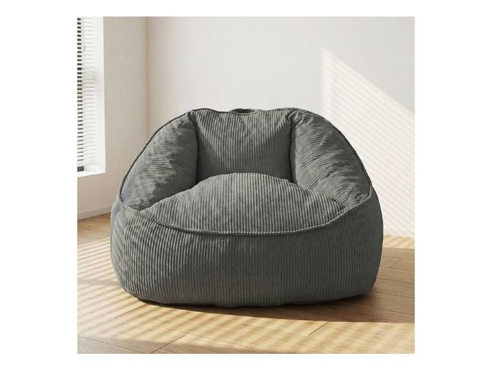 HomeMiYN Sitzsack Weicher Riesen Sitzsack aus Cord – Sessel fürs Wohnzimmer „Birne“