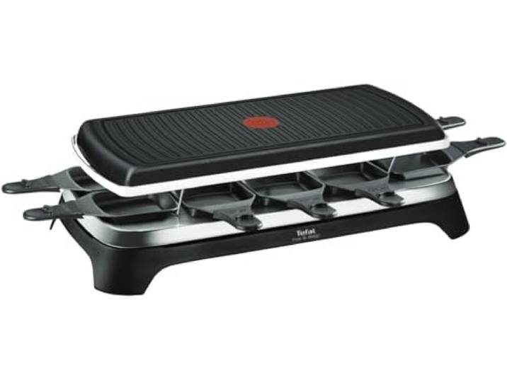 Tefal - Gourmet - Appareil à Raclette et Grill - 10 personnes - Noir Appareil 2 en 1 pour raclette et grill - 10 coupelles antiadhésives - Indicateur Thermo-Spot