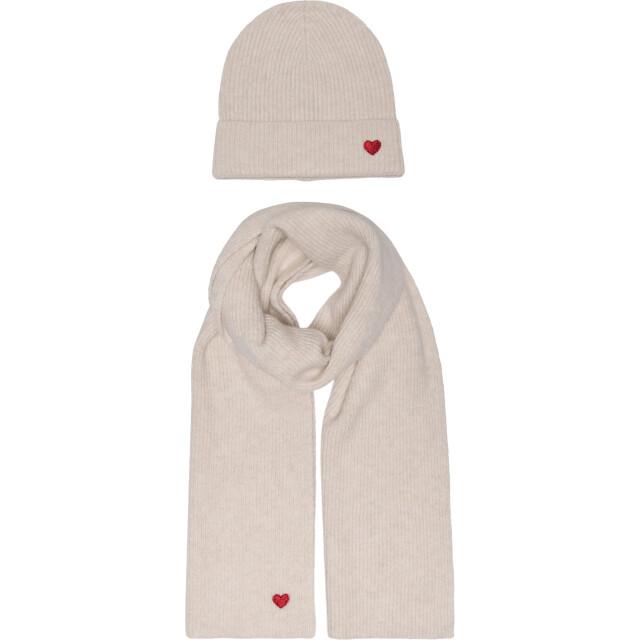Only Onlavery life scarf and beanie set cc cloud dancer