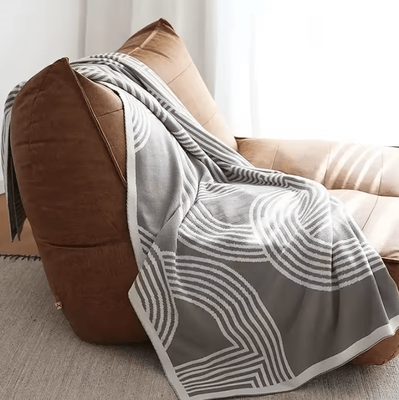 Inspire Curations Nordic Geometric Knitted Throw Blanket gray 130x210cm
