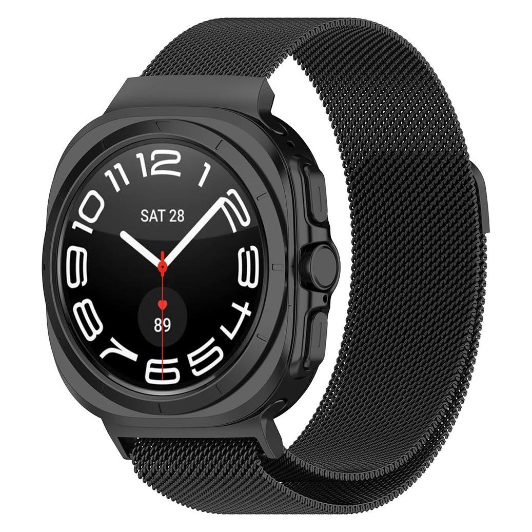 Techsuit - Watchband (W009) - Samsung Galaxy Watch Ultra 47mm - Black (Magnet, Stainless Steel) (56358881)