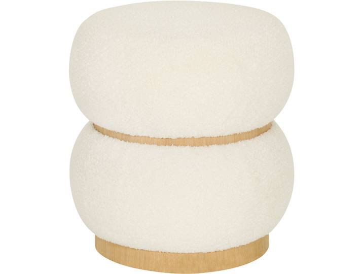 Hocker June Creme, Natur Stoff, Holz B 38 H 41 cm - Hocker