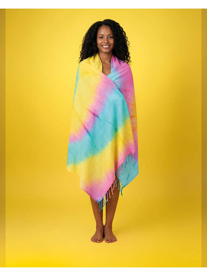 Samimi Strandtuch "Tie Dye" in Gelb/ Türkis - (L)180 x (B)100 cm - onesize