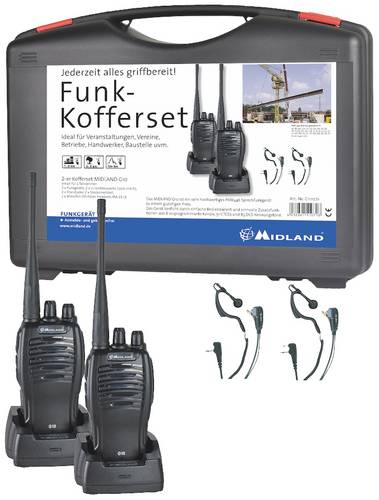 Midland G10 Pro PMR 2er Handwerker-Koffer C1107.S1 PMR-Funkgerät 2er Set