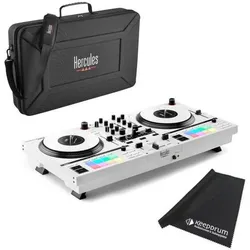 Hercules DJ Control Inpulse T-7 DJ-Controller Weiss mit Tasche und Tuch, DJ Controller