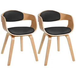 CLP 2er Set Stühle Kingston Kunstleder   Farbe: natur/schwarz