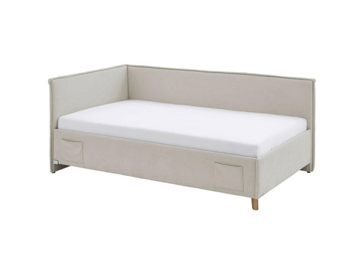 Meise Möbel Fun Polsterliege, Rückenteil, massiver Holzfuß, eichefarbig, klassisch, modern, beige
