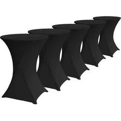 Oviala Business 5er-Set schwarze Bezüge für Stehimbiss 110 x 80 cm - Oviala