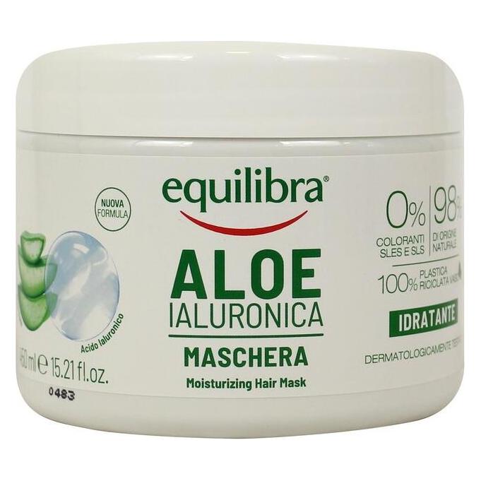 Equilibra Haarmaske mit Hyaluronsäure, feuchtigkeitsspendend und entwirrend, mit Aloe Vera (20%), Hyaluro (450 ml) (43864512)