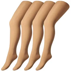 4er Pack camano Fine Strumpfhosen 40 DEN Kinder 0001 - alabaster 146/164