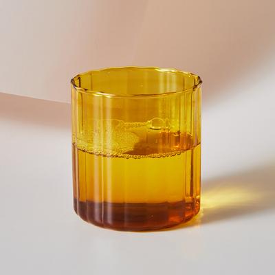 Discount Dollar Deals Glass Cups, Heat Resistant Glass Cup Brewing Mugs, Stripe Glass Tea, Office Juice Coffee, Milk Mug Family Cups amber