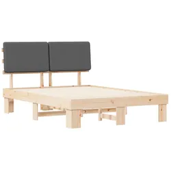 vidaXL Bettgestell mit gepolstertem Kopfteil Dunkelgrau 120 x 190 cm
