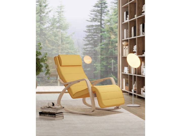 Chaise à bascule Hawesa Jaune/Jaune Lin 67 x 84 x 122cm