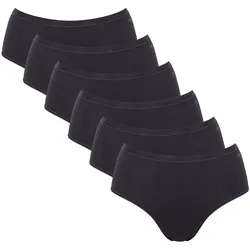 Sloggi Damen Slips, 6er Pack - GO Daily Cotton Midi 6P, Unterhose, Stretch-Baumwolle Schwarz / S