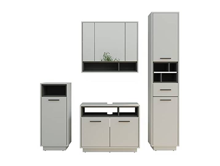Vicco Badmöbel-Set Beatrice, Grau 80 cm