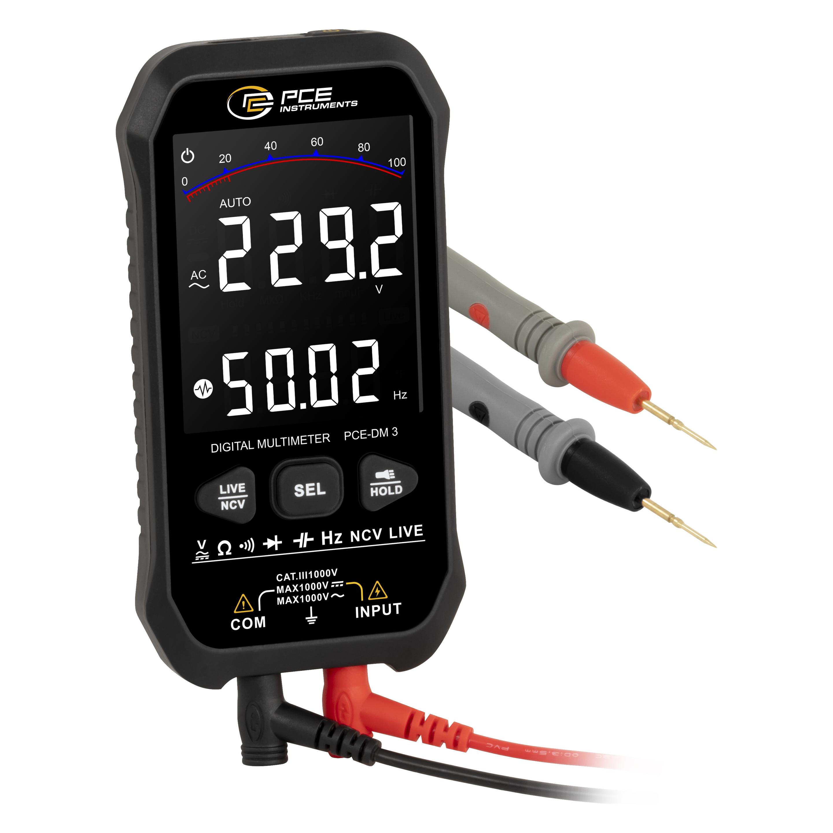 PCE Instruments Hand-Multimeter (CAT III 1000V, Hand-Multimeter) (PCE-DM 3)