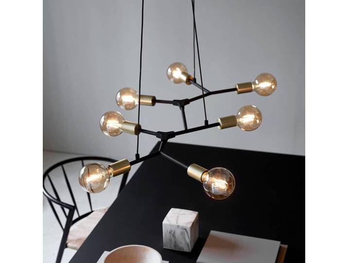 Nordlux Hängelampe Josefine, dimmbar, schwarz, für Wohn- / Esszimmer, Metall, Modern, Pendelleuchte