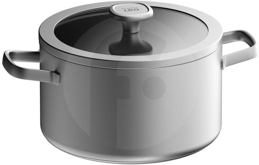Kasserolle BERGHOFF "Leo Graphite 24 cm", silber (grau), Ø:24cm, Töpfe, Kasserolle grau Ø 24cm