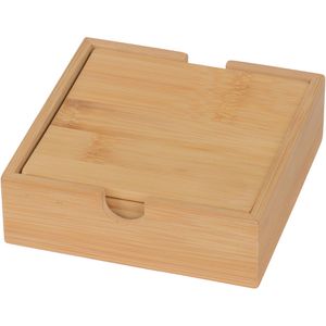 Böttcher-AG Untersetzer eckig, Bambus, 10 x 10cm, mit Halter, 4 Stück