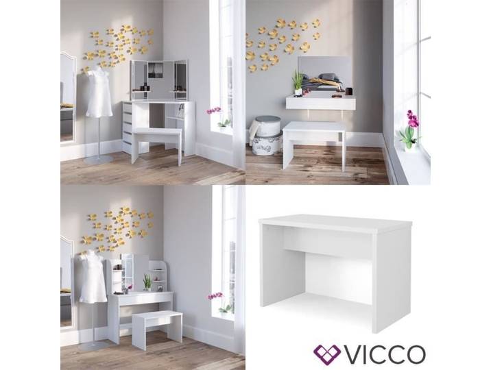 Banc 70cm pour table de maquillage Blanc Vicco 28400