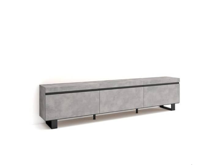 Meuble TV Banc Télé 240x35x57 cm Design industriel Ciment RF3597