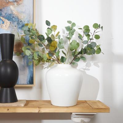 ARCILLA ELEMENTAL "White Ceramic Decorative Vase - 13""W, 14""H"