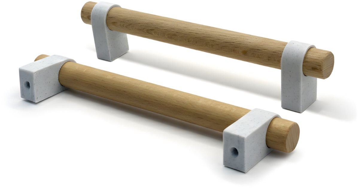 Home 3D Handgrepen Stracciatella - 2 stuks - 128mm - Beukenhout - Inclusief schroeven - Voor keuken, kast en meubel