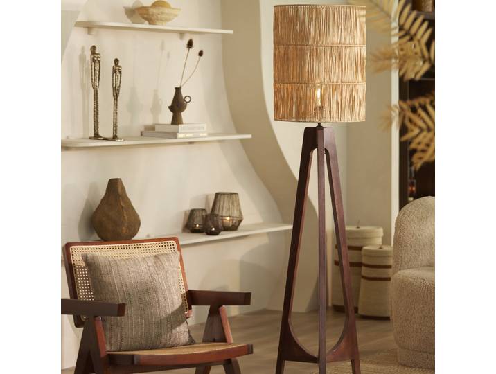 Kap cilinder 40-40-50 cm LANZANO raffia naturel