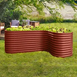 Vitavia Hochbeet ERWEITERUNG CURVE-ziegelrot