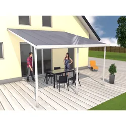 Gutta 4293115 Terrassenüberdachung weiß, 426 x 406 cm