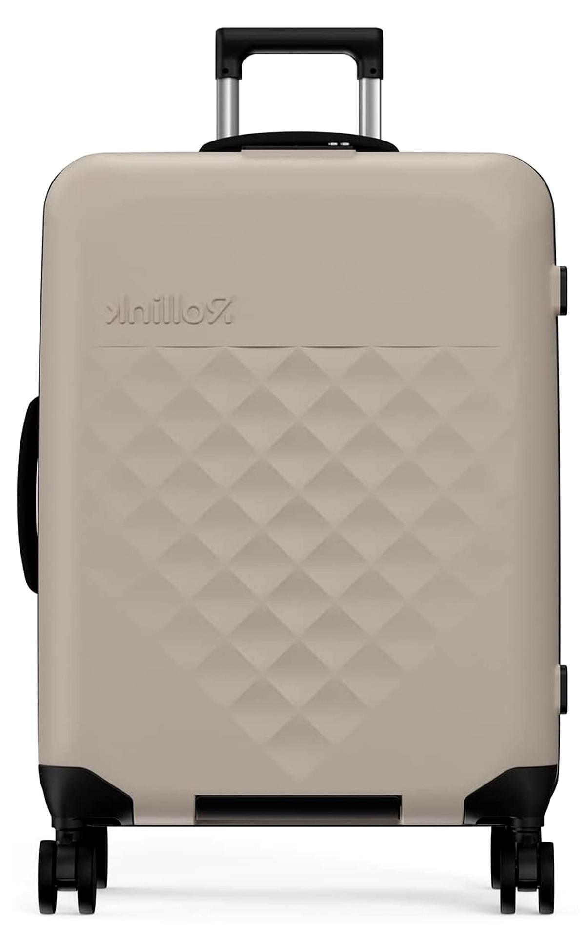 Vega 360 Spinner - Leichter, Faltbarer Koffer für platzsparendes Verstauen. (Warm Grey, Check In M)