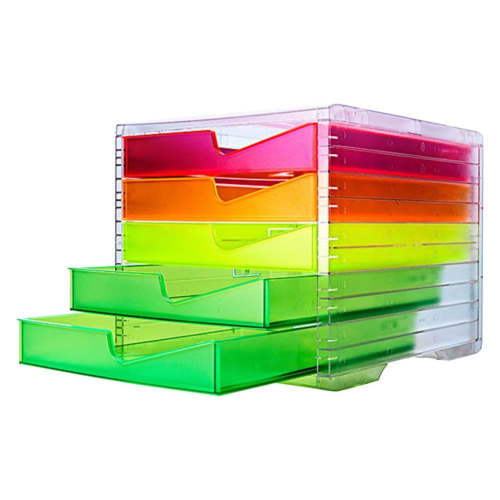 Styro Schubladenbox styroswingbox NEONline neon multi-color DIN C4 mit 5 Schubladen (C4) (275-8430.2624)