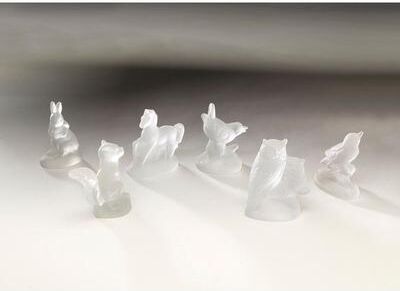 Orchard Creek Designs Preece Glass 6-Piece Figurine Set, Satin clear - Satin clear