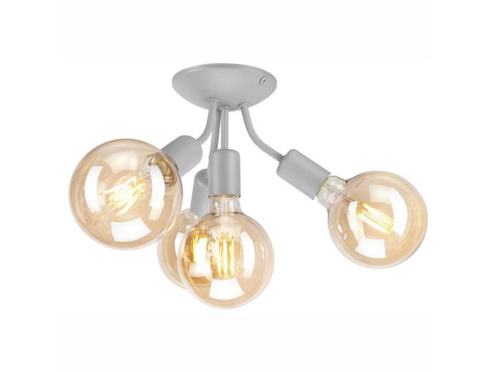 Deckenleuchte Viggo, Silberfarben, Metall, 12x23x17 cm, Made in Europe, Europäischer Sicherheitsstandard, Lampen & Leuchten, Innenbeleuchtung, Deckenleuchten, Deckenleuchten